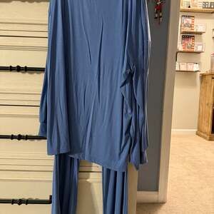 women's 2pcs casual outfits short sleeve o neck knit ribbed wide leg pants sets